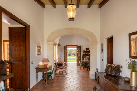 Corridor In Tranquil Country Finca With Garden Pool And Workspace