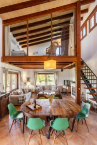 Dining Area In Tranquil Country Finca With Garden Pool And Workspace