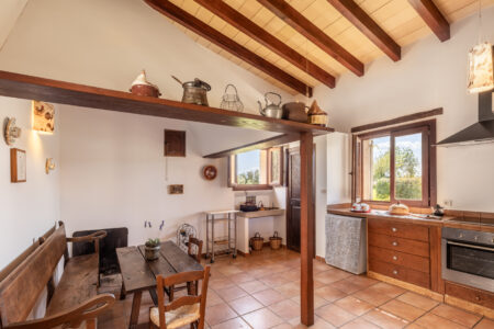 Kitchen In Tranquil Country Finca With Garden Pool And Workspace