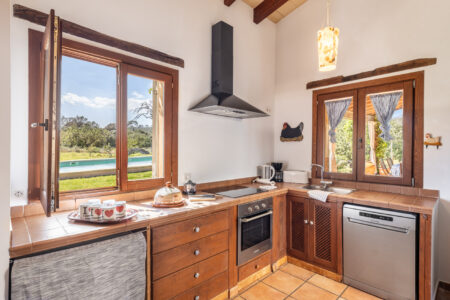 Kitchen In Tranquil Country Finca With Garden Pool And Workspace