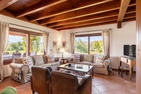 Living Area In Tranquil Country Finca With Garden Pool And Workspace