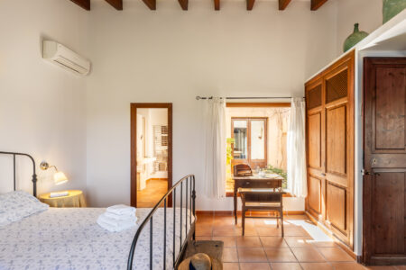 Master Bedroom In Tranquil Country Finca With Garden Pool And Workspace