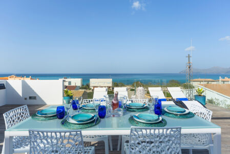 Outdoor Dining Area Terrace Modern 3 Bedroom House Son Serra De Marina