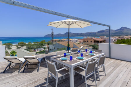 Outdoor Dining Area Terrace Modern 3 Bedroom House Son Serra De Marina 13