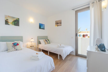 Second Bedroom With Twin Beds In Sunny Son Serra De Marina Townhouse