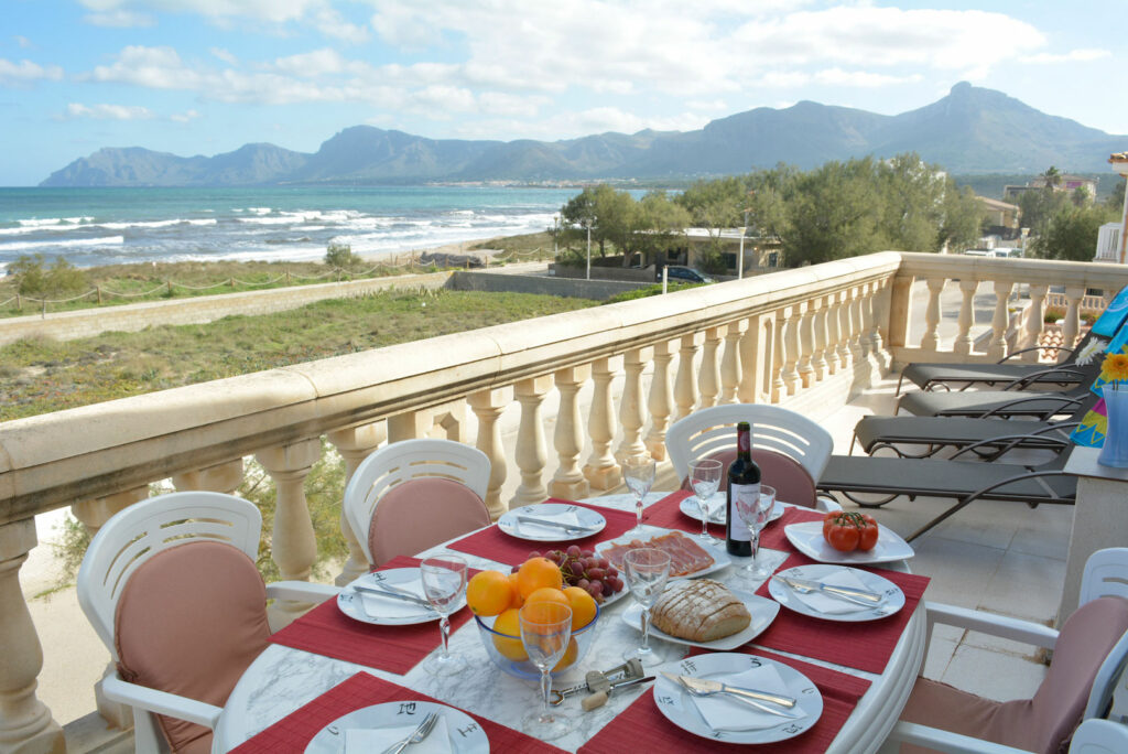 Terrace In Beachfront Apartment In Son Serra De Marina