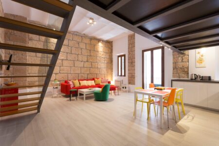Dining Area In One Bedroom Apartment In La Lonja With Community Terrace