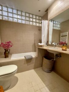 Bathroom In Two Bedroom Apartment With 5 Balconies