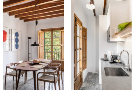 Dining Area In Renovated Three Bedroom Apartment Near Ramblas