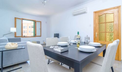 Dining Area In Three Bedroom Apartment In Palma Centre Next To Ramblas