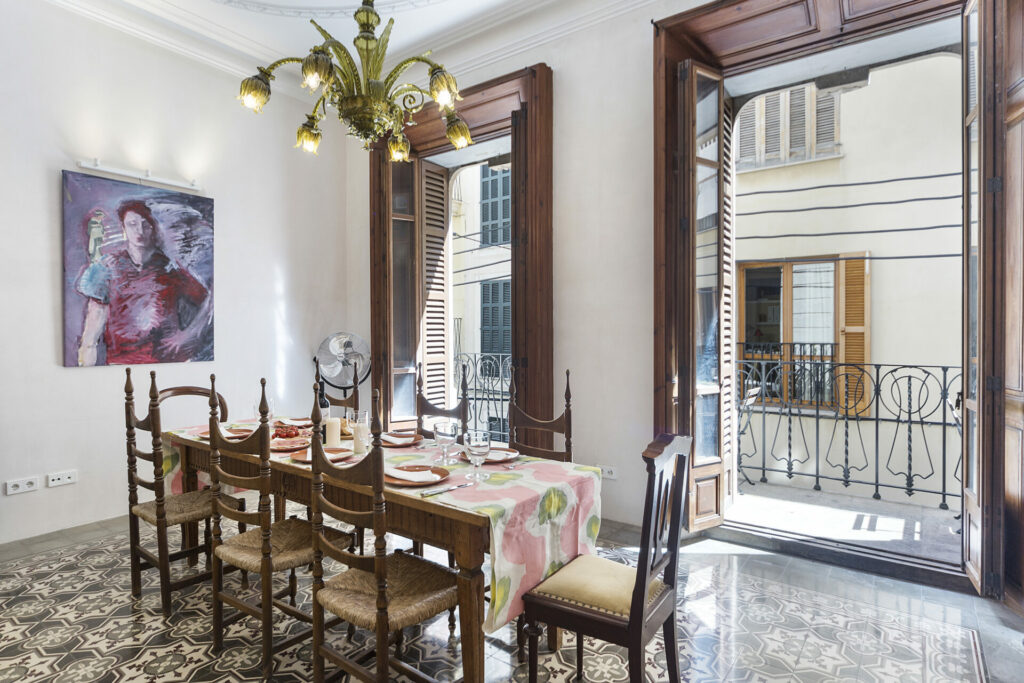 Dining Area In Two Bedroom Apartment With Patio In Palma Old Town