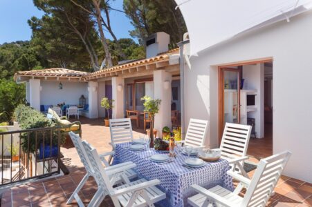 Frontline Villa In Capdepera Outdoor Dinning Area