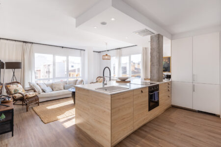 Kitchen In Two Bedroom Apartment In Santa Catalina With Shared Terrace