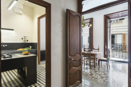 Kitchen In Two Bedroom Apartment With Patio In Palma Old Town 1