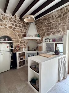 Kitchen In Village House In Muro With Pool