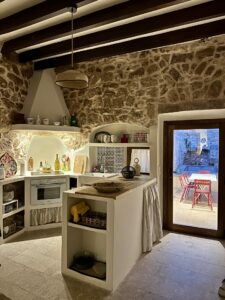 Kitchen In Village House In Muro With Pool