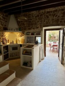 Kitchen In Village House In Muro With Pool