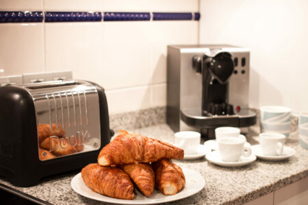 Kitchen With Food In Elegant Penthouse With Terrace And Lift In Palma Old Town