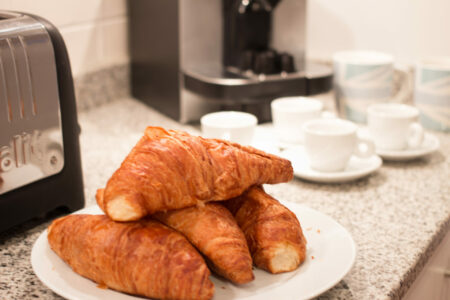 Kitchen With Food In Elegant Penthouse With Terrace And Lift In Palma Old Town