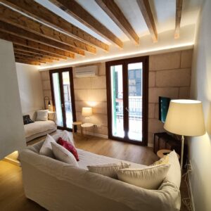 Living Area In One Bedroom Apartment In La Lonja With Community Terrace