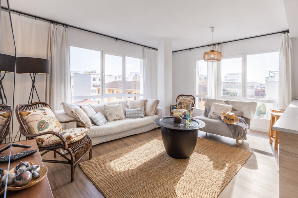 Living Area In Two Bedroom Apartment In Santa Catalina With Shared Terrace