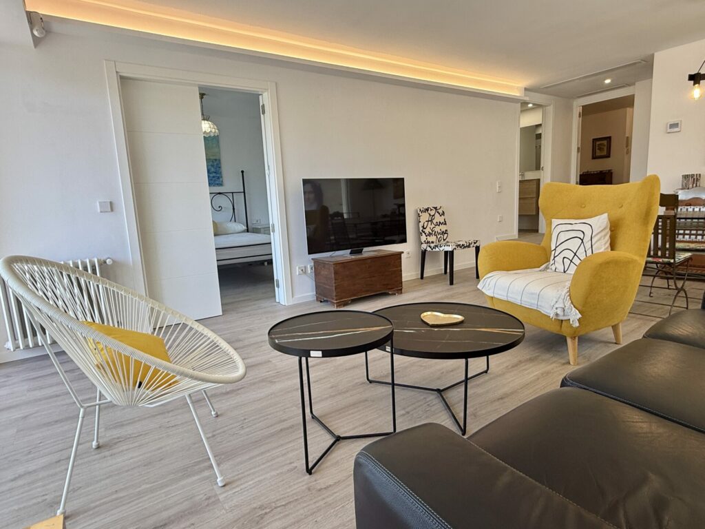Living Area In Exclusive Two Bedroom Apartment With Pool And Parking In Son Armadams