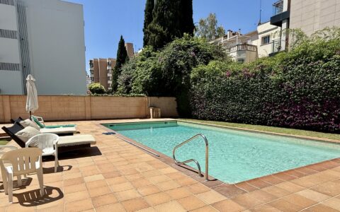 Pool Area In Exclusive Two Bedroom Apartment With Pool And Parking In Son Armadams