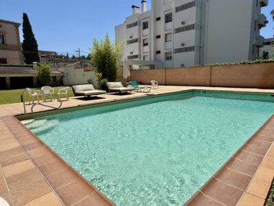 Pool Area In Exclusive Two Bedroom Apartment With Pool And Parking In Son Armadams